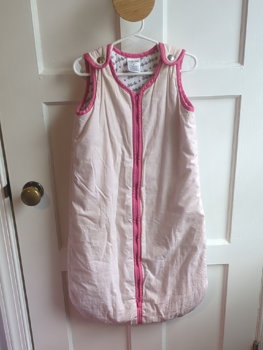 Light Pink Sleep Sack with Bright Pink Trim